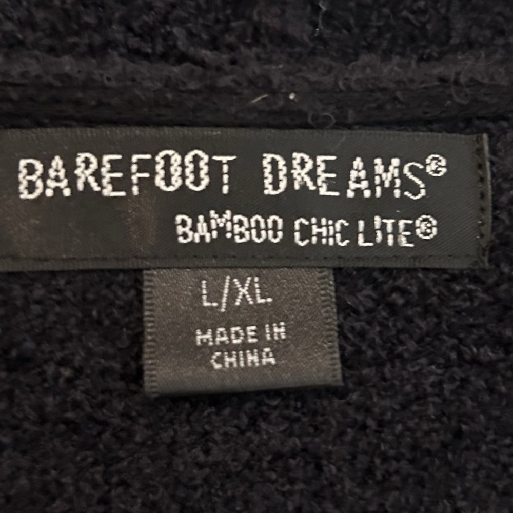 Barefoot Dreams Cardigan Sweater Sz L/XL Bamboo Chic Lite Black Cozy Knit - Picture 2 of 12